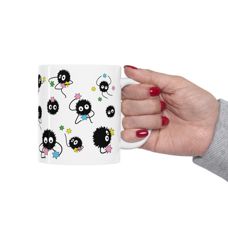 Soot Sprites Ceramic Mug, Studio Ghibli Spirited Away, Kawaii Coffee Mug image 2