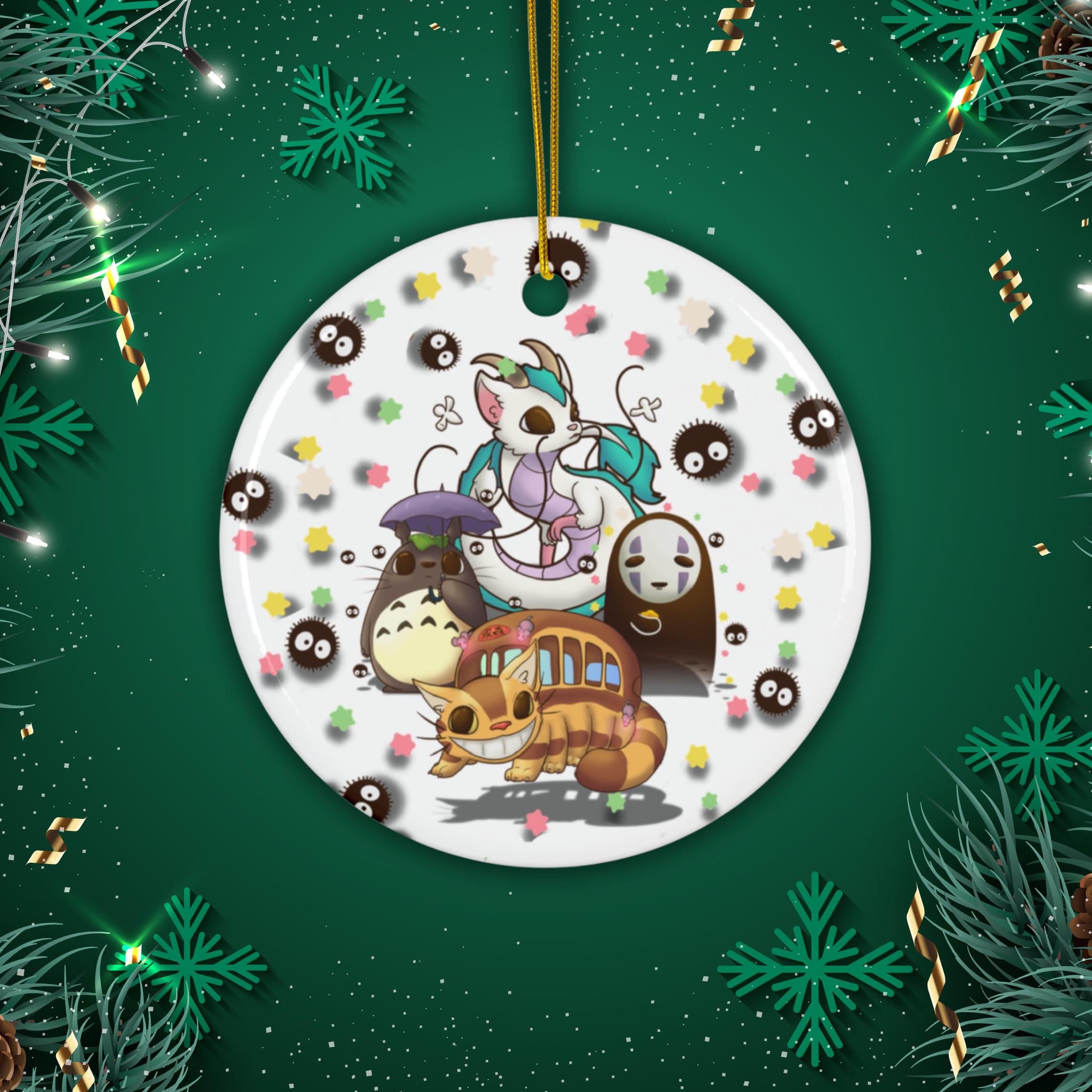 Ghibli Gang Christmas Ornament: Haku, Totoro, No Face, Catbus - Etsy
