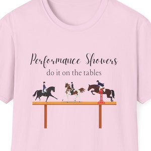 English Model Horse Performance Shower Round Neck T-Shirt - Size XS - 5XL