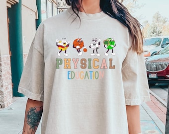 Retro leraar lichamelijke opvoeding shirt, PE terug naar school cadeau, PE leraar waardering cadeau, Trendy leraar tee, Specials leraar shirt