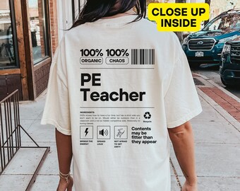 PE leraar definitie shirt, PE terug naar school cadeau, leraar lichamelijke opvoeding shirt, PE leraar waardering cadeau, Trendy leraar tee