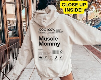 Muscle mommy pump cover hoodie for bodybuilding, Funny gym hoodie for workout, Muscle mom definition gym hoodie for weight lifting gifts