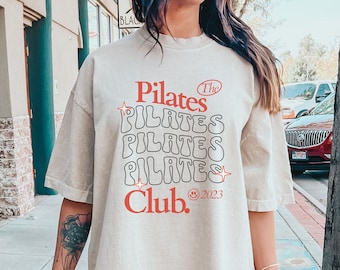 Pilates Shirt for Workout, Gift for Pilates Instructor, Funny Pilates TShirt, Minimalistic Pilates Top, Retro Aesthetic Clothing for Pilates