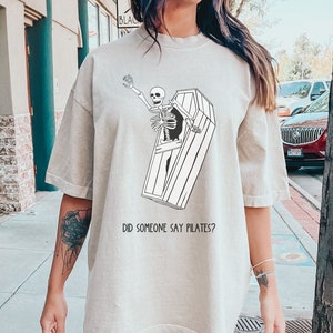 Pilates Shirt for Workout, Pilates Instructor Gift, Skeleton Pilates Top, Funny Womens Pilates Tee, Halloween Aesthetic Clothing for Her