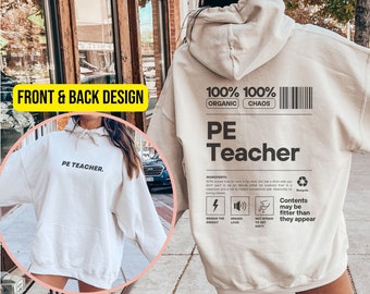 Pe teacher hoodie for back to school, Funny pe teacher gift for teacher appreciation, Gym teacher gift for new pe teacher, Pe tshirts