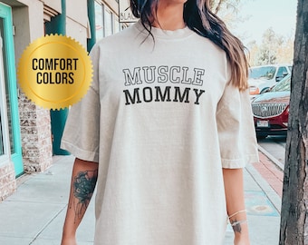 Camiseta de gimnasio con estampado de bomba Muscle Mommy, talla extragrande para levantamiento de pesas, regalo para novia, regalo para culturismo, colores cómodos.