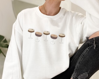 Espresso Martini Sweatshirt, Cozy Weather Sweater, Cute Cocktail Drinking Shirt, Trendy Tini Time Crewneck, Espresso Martini Pullover