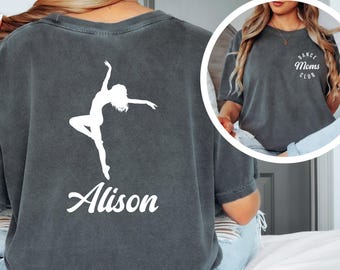 Camiseta personalizada para mamá bailarina con nombre de niño, regalo personalizado para el Día de la Madre, regalo de hija, regalo para mamá de competición de baile.
