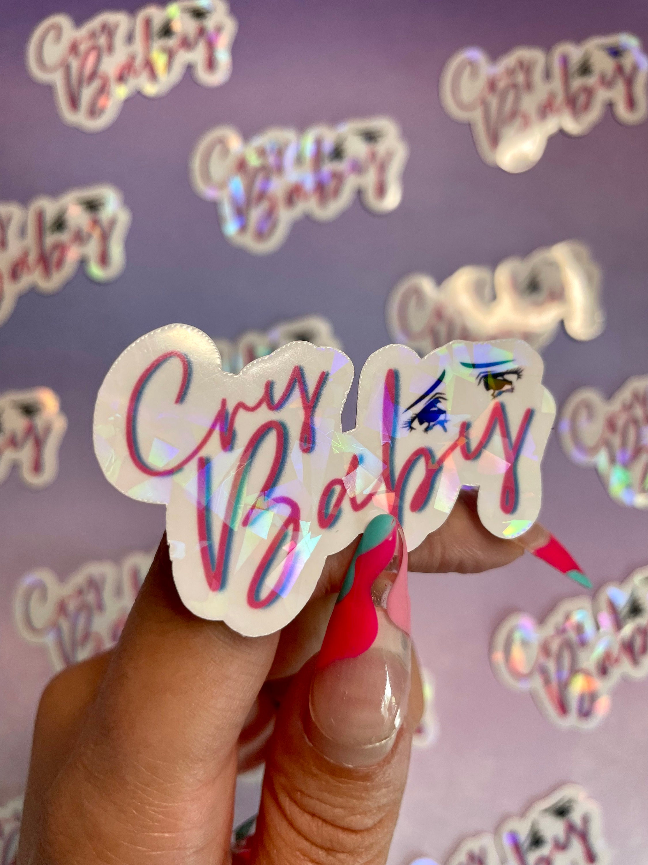 Cry Baby | Sticker | Holographic - Etsy