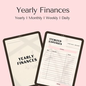 Finances annuelles I Planificateur financier I Téléchargement numérique I Simple I Féminin I iPad I Bonnes notes I PNG