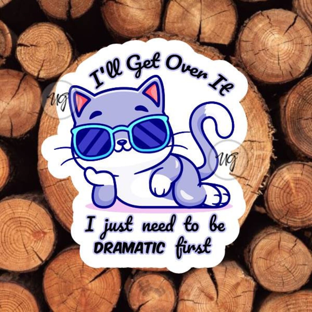 Dramatic Cat Meme Sticker - Funny Waterproof Laptop Decal - Etsy
