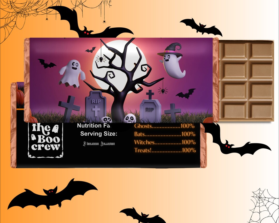 Printable Halloween Candy Bar Wrapper Etsy