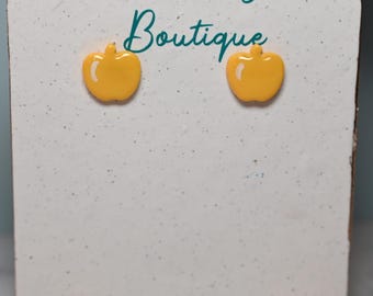 Oorknopjes appel polymeerklei, cadeau leraar