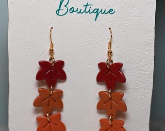 Herbst Blätter Ohrringe / Leichter Schmuck / Herbst Statement Ohrring / Bunte Blätter Ohrringe / Fimo Ohrringe /