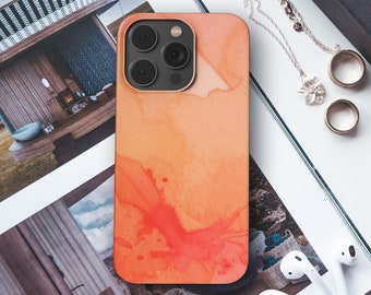 Peach Watercolor iPhone 14 Case Phone Case For iPhone 13 12 11 Pro Plus Mini Max Ultra Aesthetic Orange Water Color