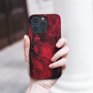 Dark Red Watercolor iPhone 16 Case Phone case For iPhone 14 13 12 11 Pro Plus Mini Max Ultra Aesthetic Water Color Phone Case