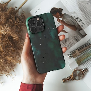 Forest Green iPhone 16 Case Phone case For iPhone 15 13 12 11 Pro Plus Mini Max Ultra Aesthetic Water Color Army Green iPhone Case