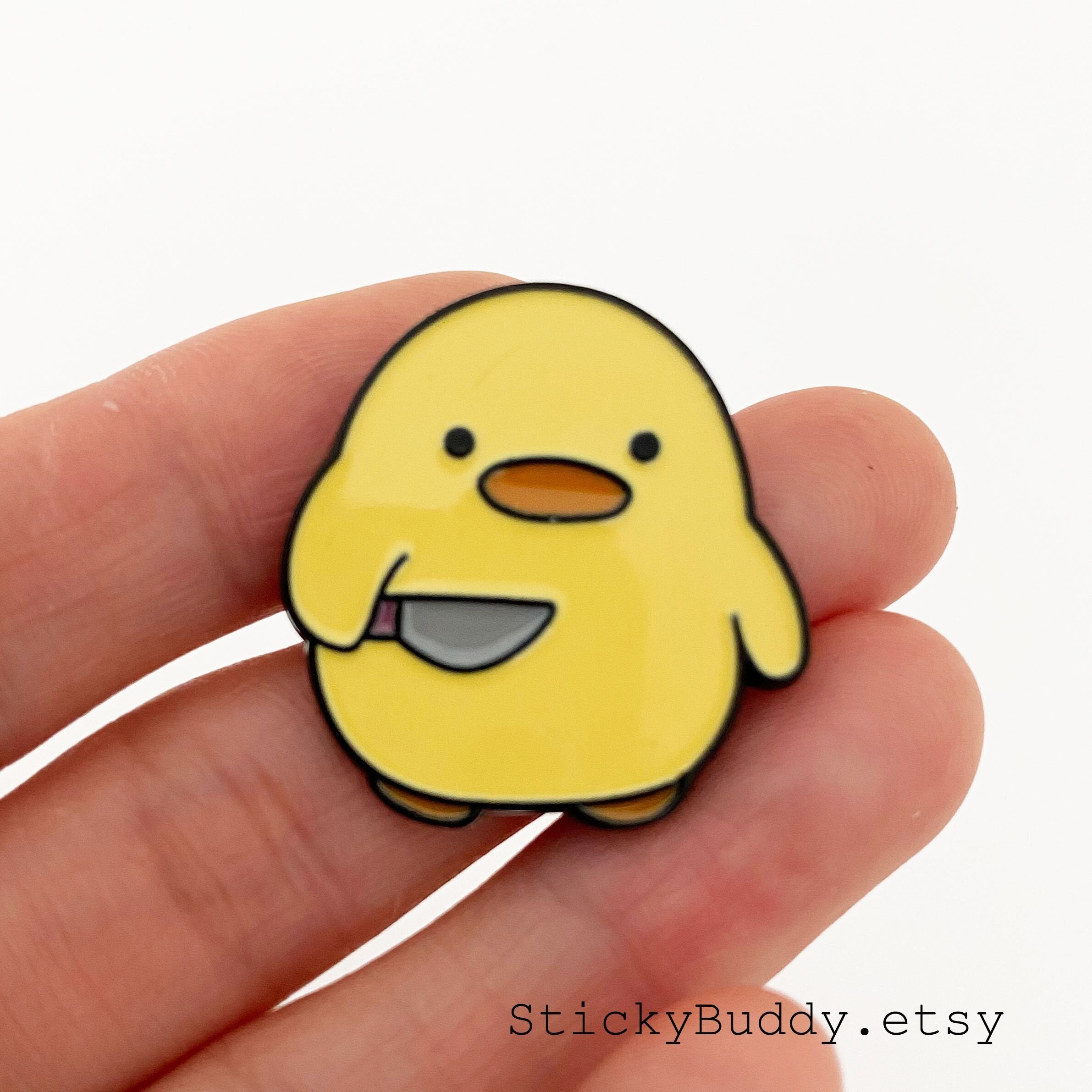 Yellow Duck Knife Enamel Pin Cute Lapel Pins Gift for Anime Movie Lover