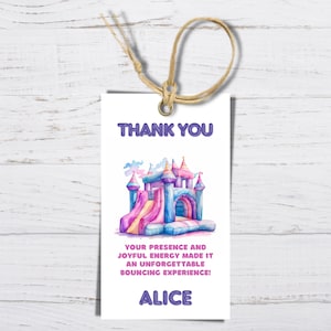 Thank you Tag Bounce House Party Invitation, Jumping Castle Invite, Bouncy  House Party, Editable Template, Instant Download, Printable
