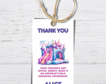 Bounce House Party Thank You Tag: Editable Template (Digital Download)