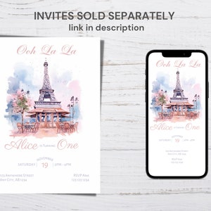Thank You Tag Paris Birthday Invitation, French Patisserie, Parisian ...