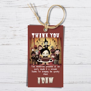 Thank you tag Calling All Monsters Costume Party, Halloween Birthday Party, Spooktacular, Editable Template, Instant Download, Printable