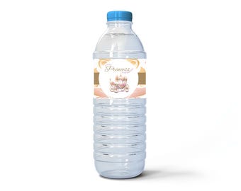 Princess Baby Shower Water Bottle Labels: Rose Gold Carriage (Printable, Instant Download)