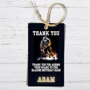 Thank you Tag Ice Hockey Birthday Invitations, Ice Hockey Theme Party, Hockey Game invite, Editable, Instant Download, Printable