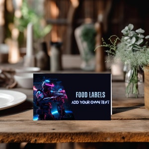 Tent Food Sign Laser Tag Neon Laser Tag Glow Laser Tag Party Neon Glow Laser Party Editable Template Instant Download, Printable