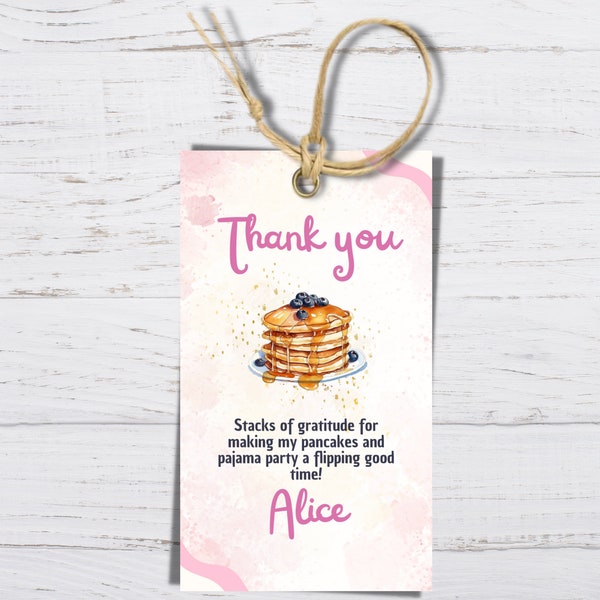 Pancake Invitation, Pancake and Pajamas Birthday invite, Girls Pancake party, Breakfast, Editable Template, Instant Download, Printable