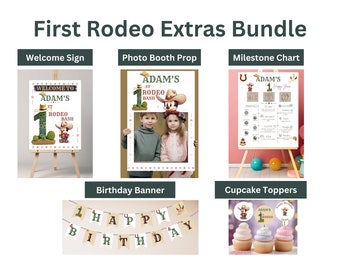 First Rodeo Birthday Party Bundle: Welcome Sign, Banner, and More (Digital Download)