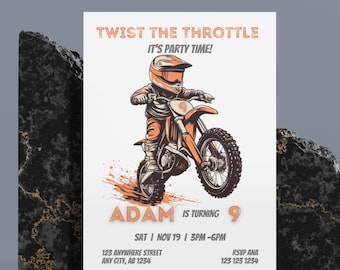Dirt Bike Birthday Invitation: Mini Motorbike Adventure (Editable Template - Digital Download)