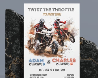 ATV & Dirt Bike Birthday Invitation: Off-Road Adventure (Editable Template, Instant Download)