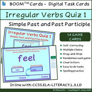 Irregular Verbs | Simple Past | Past Participle | Boom™ Cards | Quiz 1