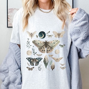 Celestial Moth Shirt,  Bug Shirt, Insect Shirt, Moth Tees, Celestial Shirt, Cottage Core Shirt, Goblincore Clothing, Dark Academia Shirt