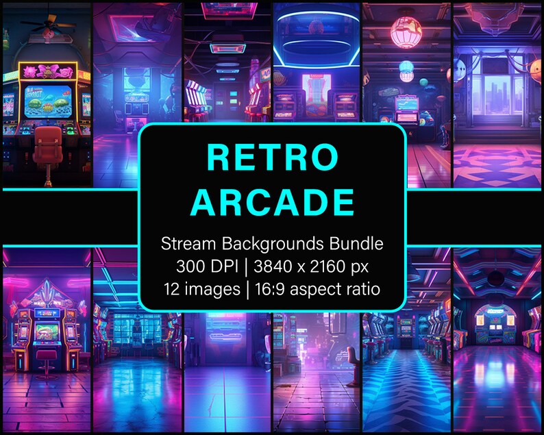 Retro Arcade | Vtuber Background | Stream Background | Twitch ...