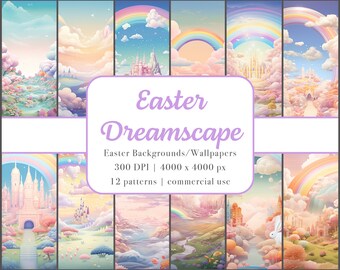 イースターの夢の風景 | 春/イースターの背景 PNG バンドル | 春/イースターの壁紙 | 商用利用