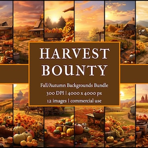 Ernte Kopfgeld | Herbst/Herbst Hintergründe PNG Bundle | Herbst/Herbst Wallpapers | Kommerzielle Nutzung