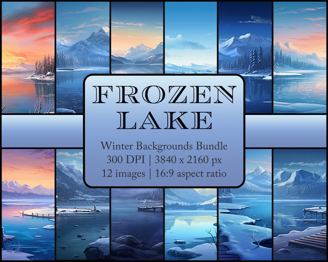 Frozen Lake | Winter Backgrounds PNG Bundle | Winter Wallpapers