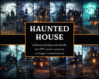Haunted House | Halloween Backgrounds PNG Bundle | Halloween Wallpapers | Commercial Use
