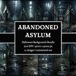 廃墟となった精神病院 | ハロウィン背景 PNG バンドル | ハロウィン壁紙 | 商用利用