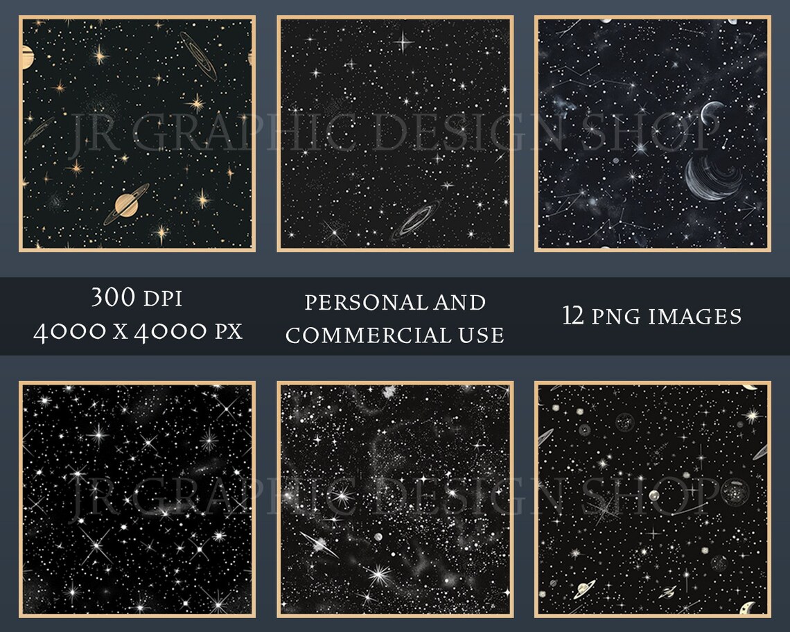 Seamless Cosmic Wonders Textures | Digital Paper | Space & Celestial ...