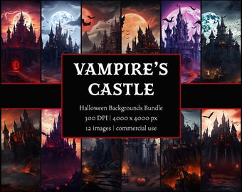 Vampire's Castle | Halloween Backgrounds PNG Bundle | Halloween Wallpapers | Commercial Use