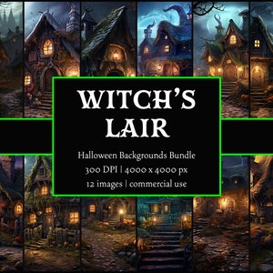 Hexenstube | Halloween Hintergründe PNG Bündel | Halloween-Hintergründe | Kommerzielle Nutzung