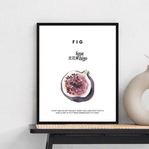 Fig Fruit Wall Art, Kitchen Wall Art Printable, Minimalist Modern Kitchen and Dining Decor