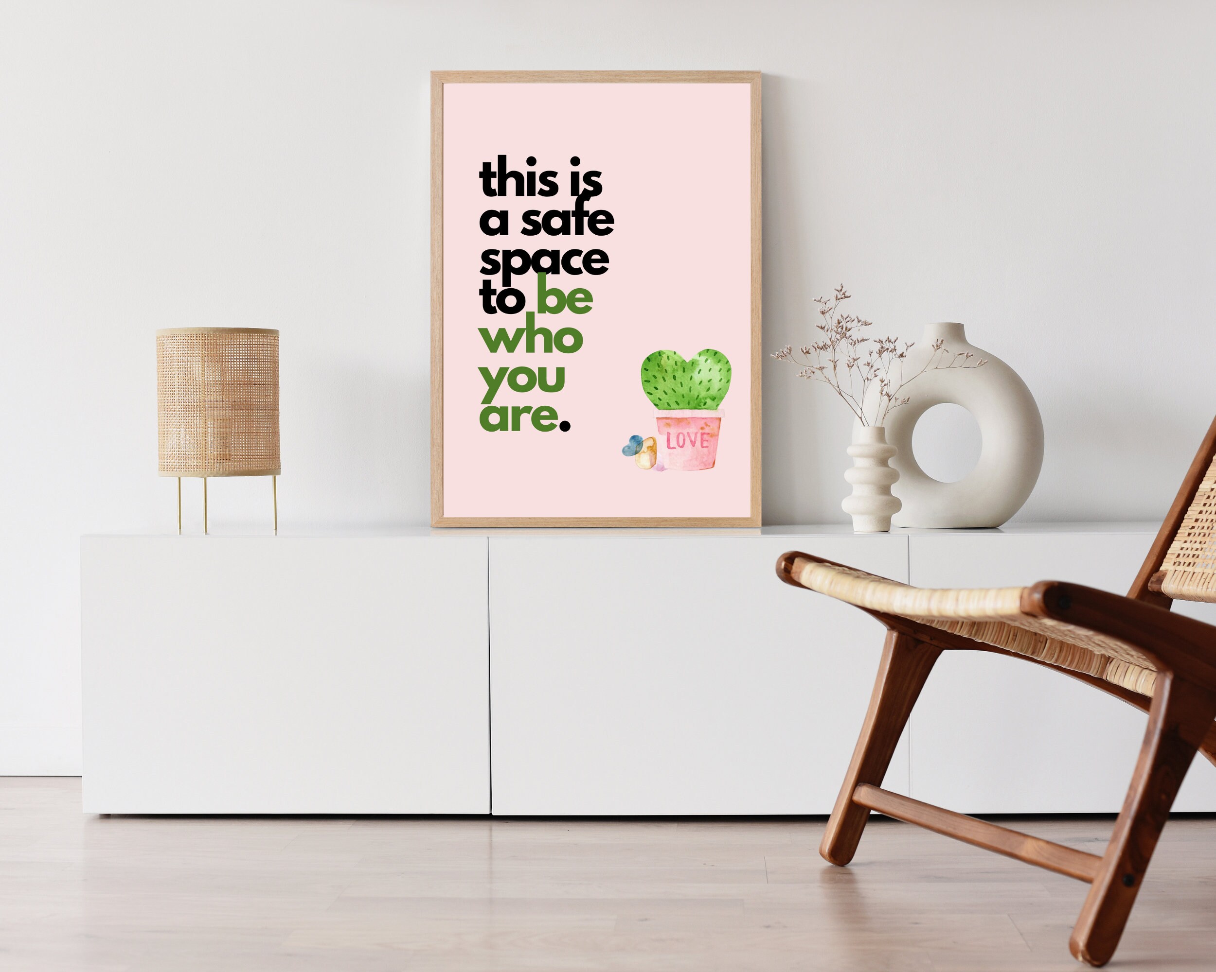 Safe Space Printable Sign, Mental Health Wall Art, Therapy Office Décor ...