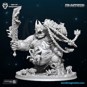 Può includere: Una miniatura dettagliata e pre-supportata di una creatura grottesca e carnosa con una grande spada, catene e creature più piccole attaccate al suo corpo. La miniatura è progettata per i giochi da tavolo ed è compatibile con le regole di "D&D".