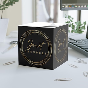 Elegant Personalized Note Cube, Teacher Gift, Classy Note Cube