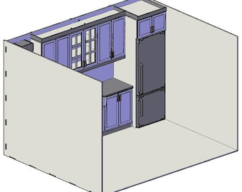 ARCHIVO DIGITAL - Caja de habitación para cocina en miniatura a escala 1/6