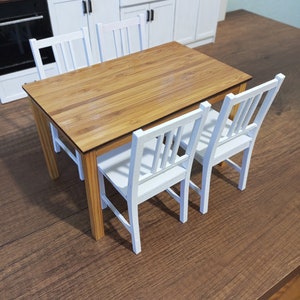 DIGITAL FILE - 1/6 Scale Miniature Kitchen Table and Chairs, Kitchen Furniture for Dollhouse, for Room Box
